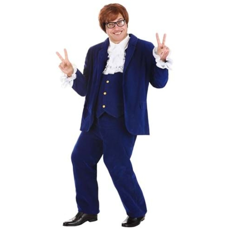 Plus Size Blue Deluxe 60's Swinger Costume for Men 2X-Large