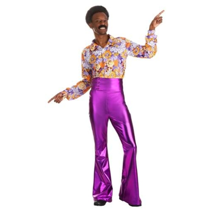 Purple Power Disco Costume for Men Small