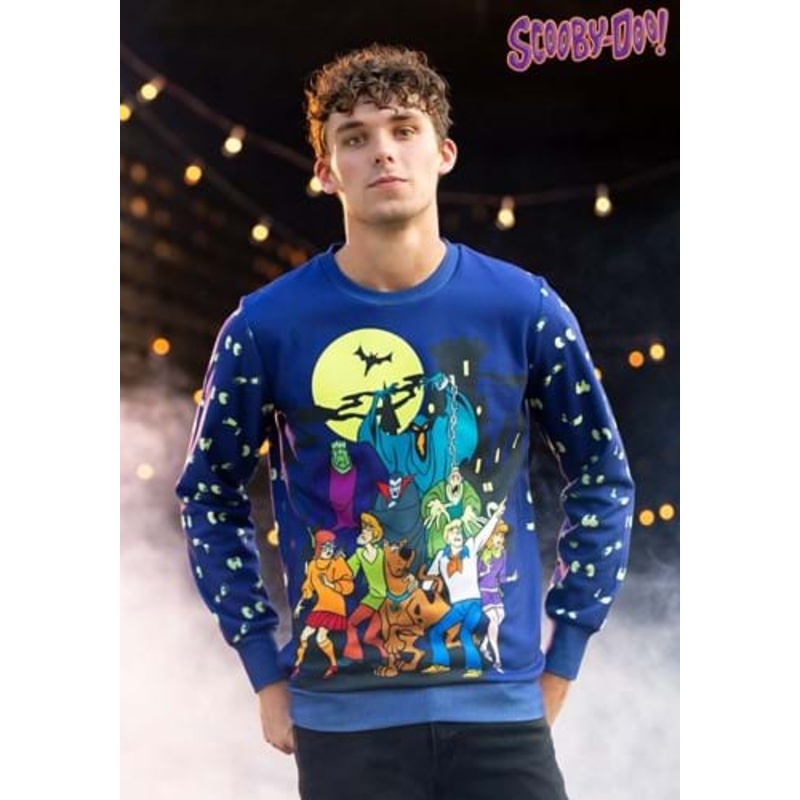 Scooby-Doo Glow-in-the-Dark Halloween Sweatshirt for Adults X-Small