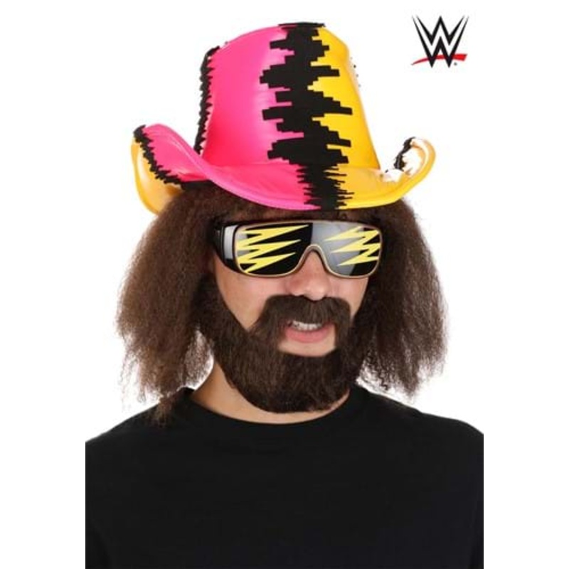 WWE Deluxe Macho Man Costume Pink and Yellow Hat Standard