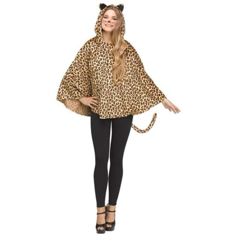 Leopard Poncho for Women Standard