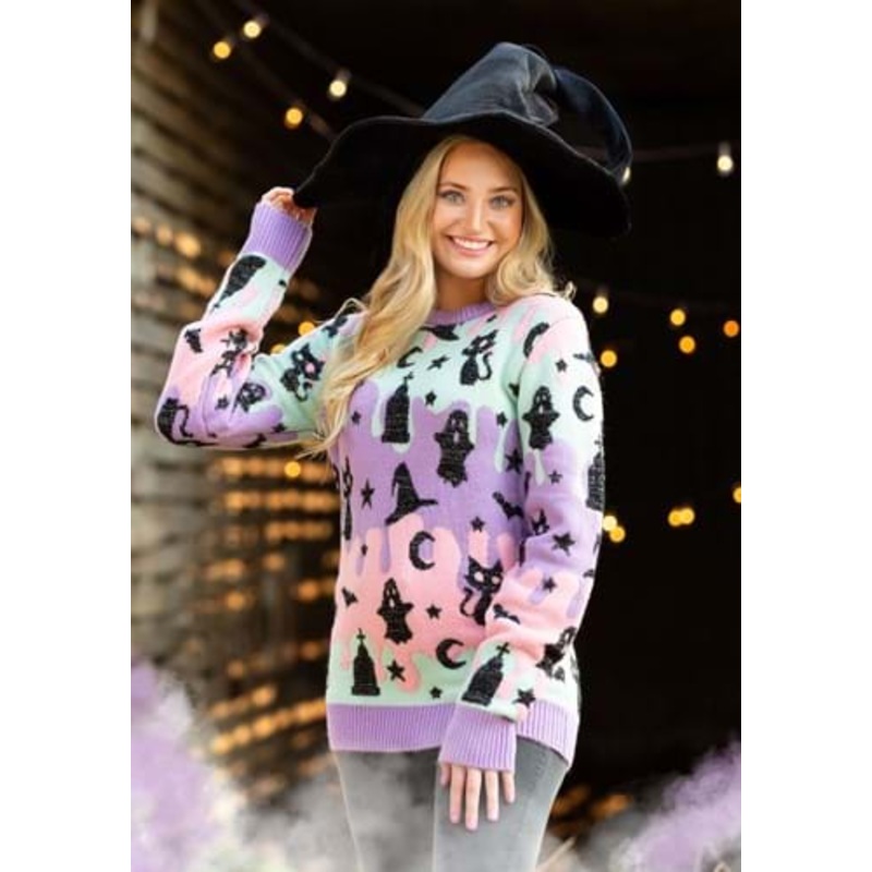 Pastel Halloween Sweater for Adults Small