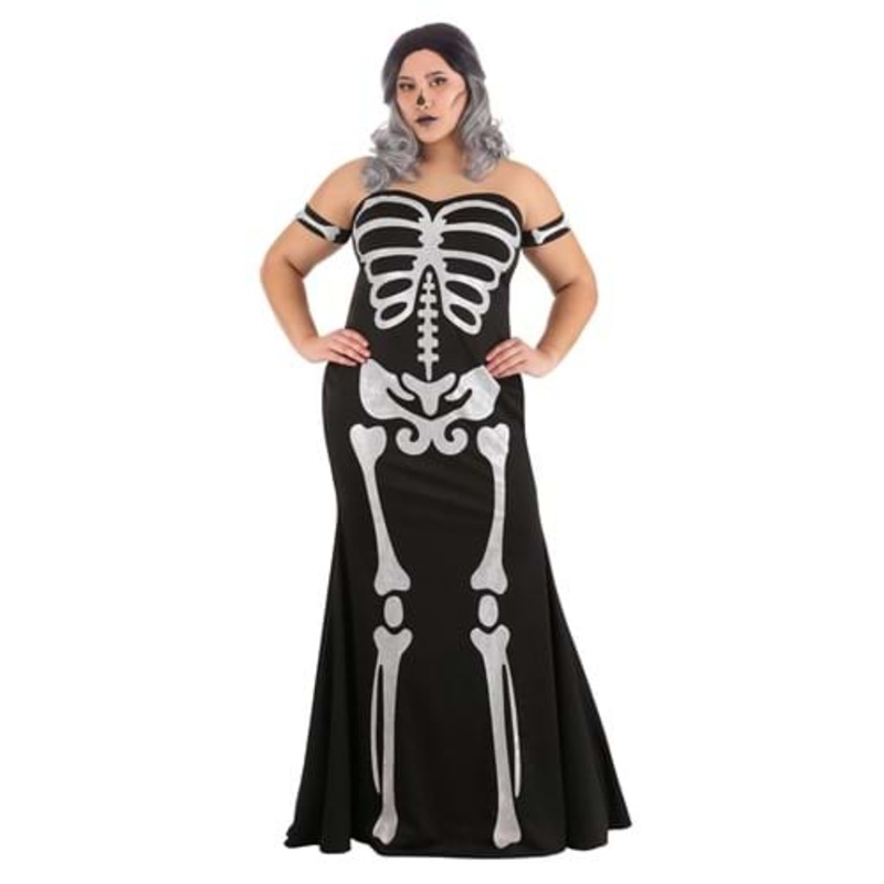 Plus Size High Fashion Skeleton Costume for Women 1X