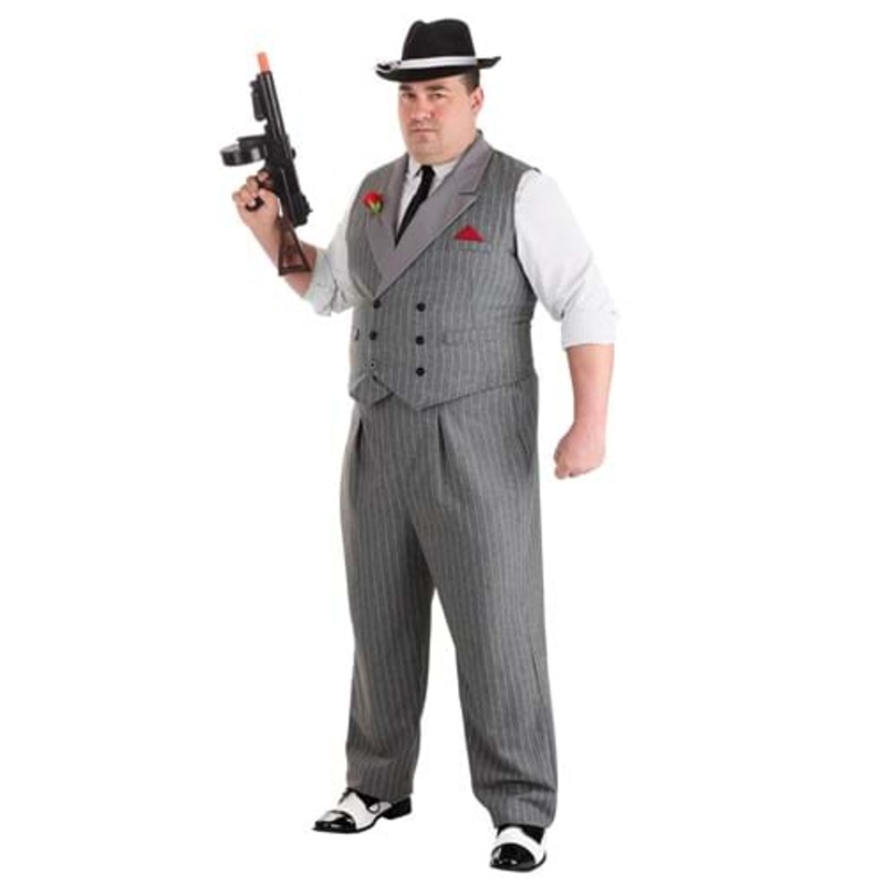 Plus Size Ruthless Gangster Men's Costume 2X