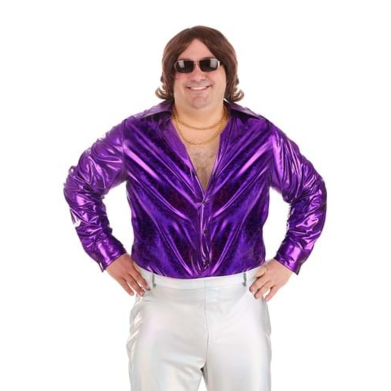 Plus Size Shattered Glass Disco Shirt for Men 2X