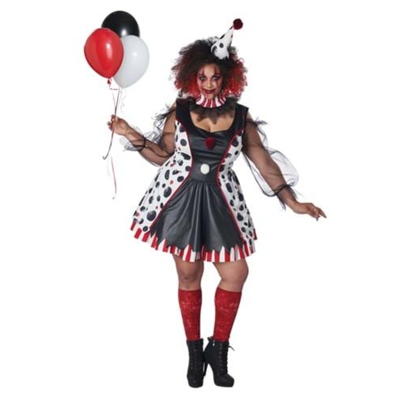 Plus Size Women's Twisted Clown Costume 1X