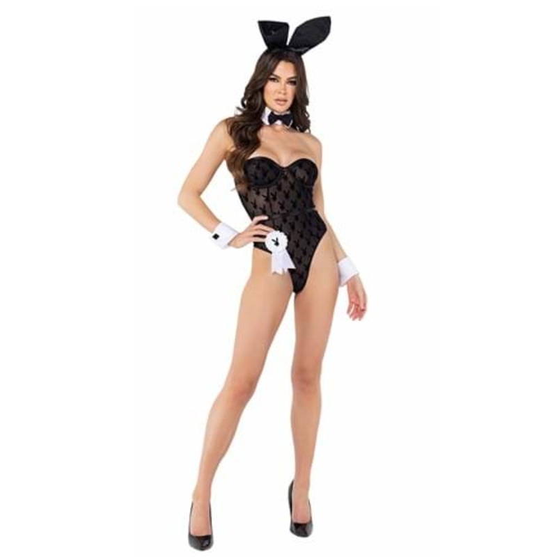 Sheer Playboy Bunny Costume for Women Large