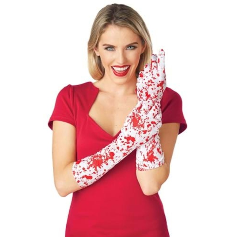 Women's Long Bloody Costume Gloves Standard