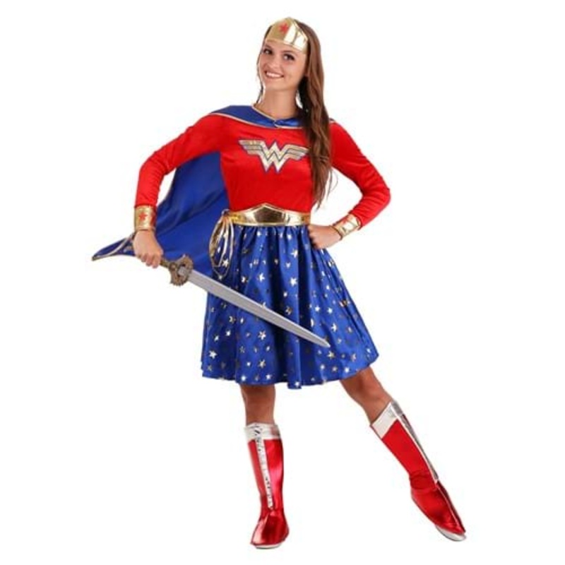 Wonder Woman Long-Sleeved Dress for Adults X-Small