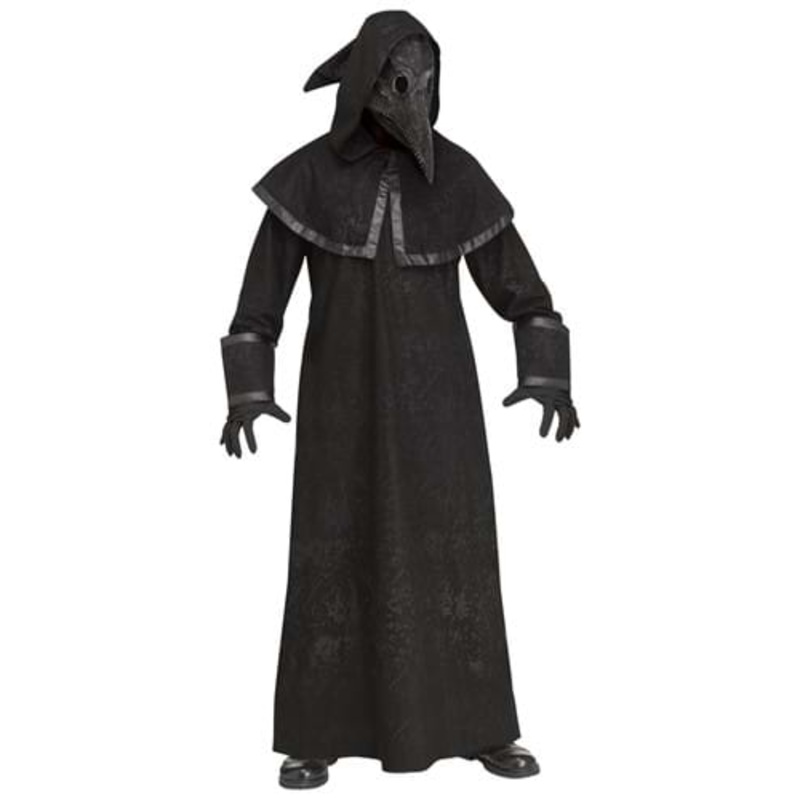 Black Plague Doctor Costume for Adults Standard