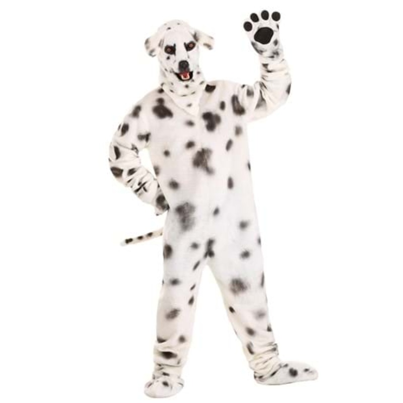 Dalmatian Suit With Mouth Mover Mask for Adults Standard