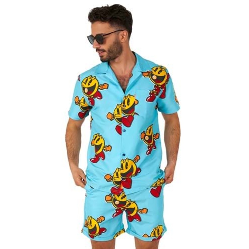 Pac-Man Waka Waka Swimsuit & Shirt for Men Medium