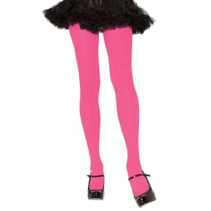 Pink Nylon Opaque Tights for Women Standard