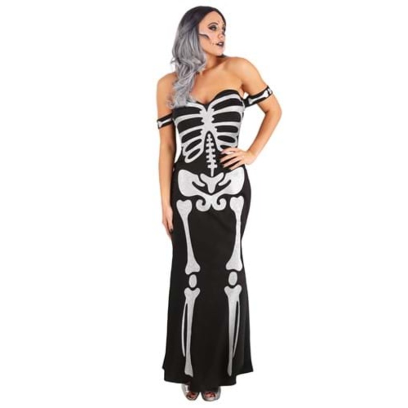 Women's High Fashion Skeleton Costume Small