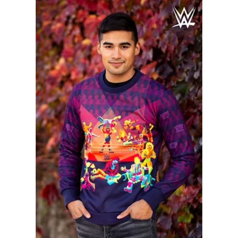 WWE Radical Rumble Adult Ugly Sweatshirt Medium