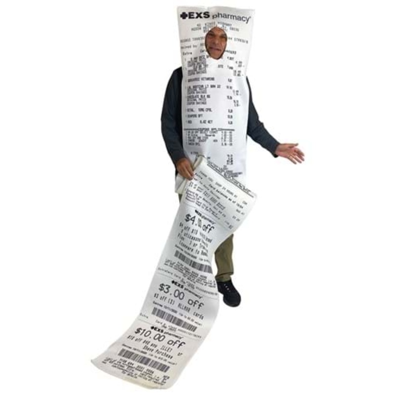 Adult EXS-ively Long Pharmacy Receipt Costume Standard
