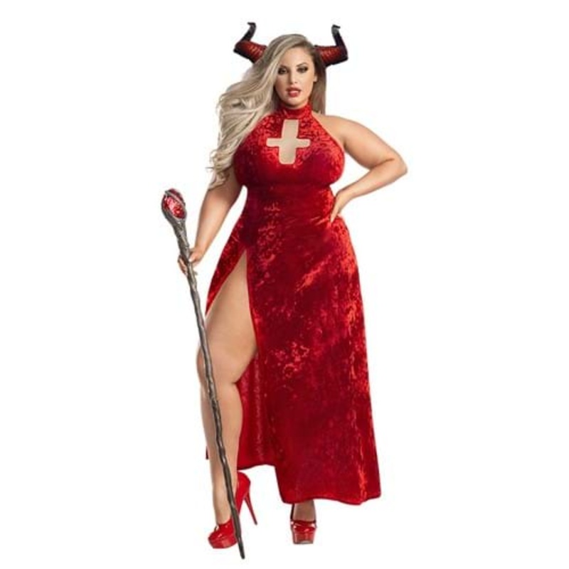 Plus Size Sexy Bad Religion Demon Women's Costume 1X