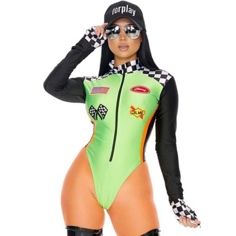 Sexy Green Racecar Driver Costume for Women X-Small/Small