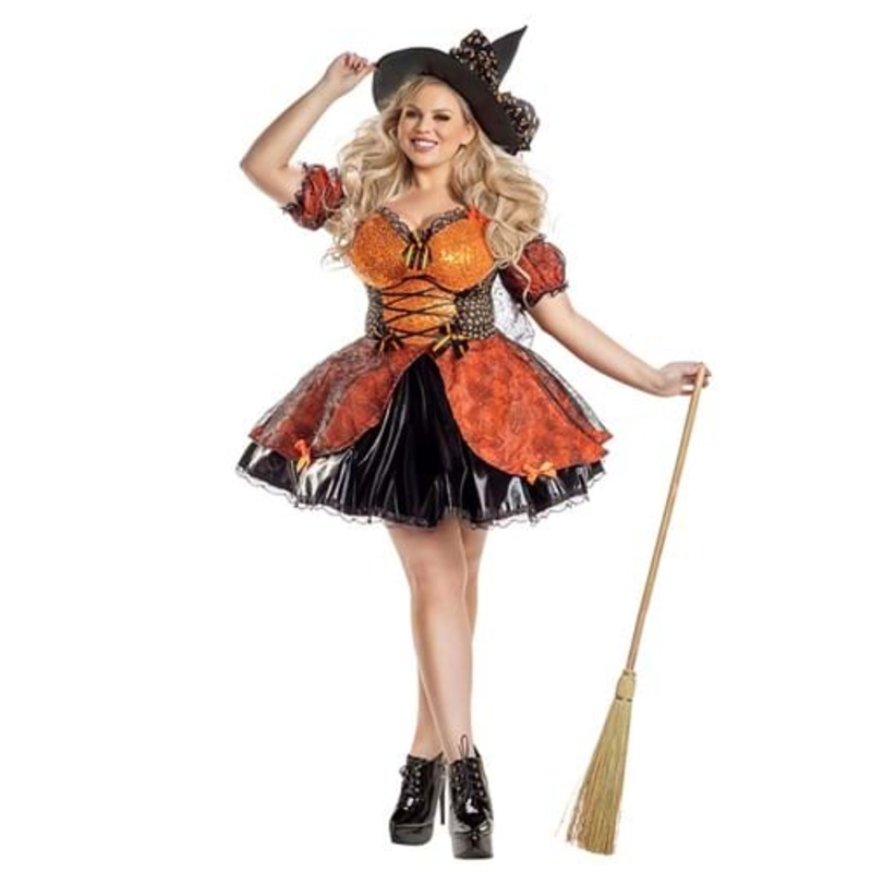 Women's Plus Size Harvest Witch Costume 1X