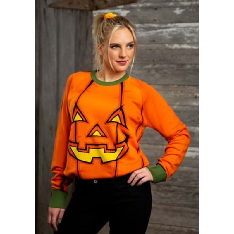 Pumpkin Halloween Sweater for Adults X-Small
