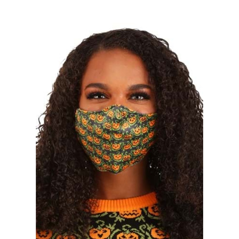 Pumpkins Pattern Sublimated Adult Face Mask Standard
