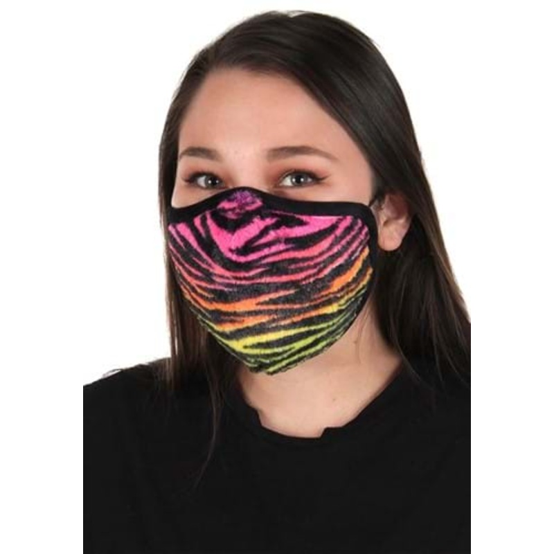Adult Neon Tiger Face Mask Standard