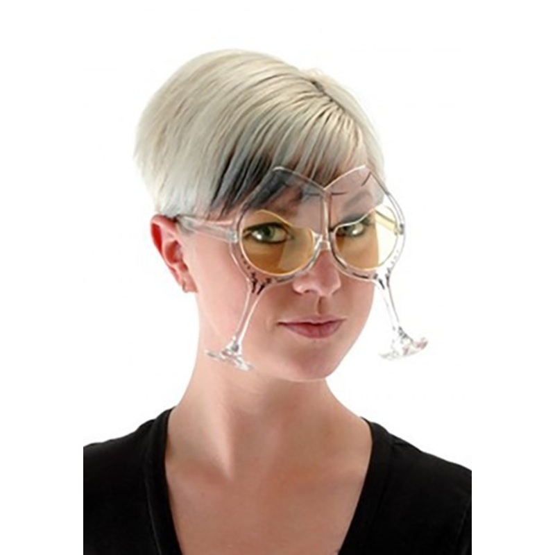 Clear/Yellow Wine Goblet Eyeglasses Standard