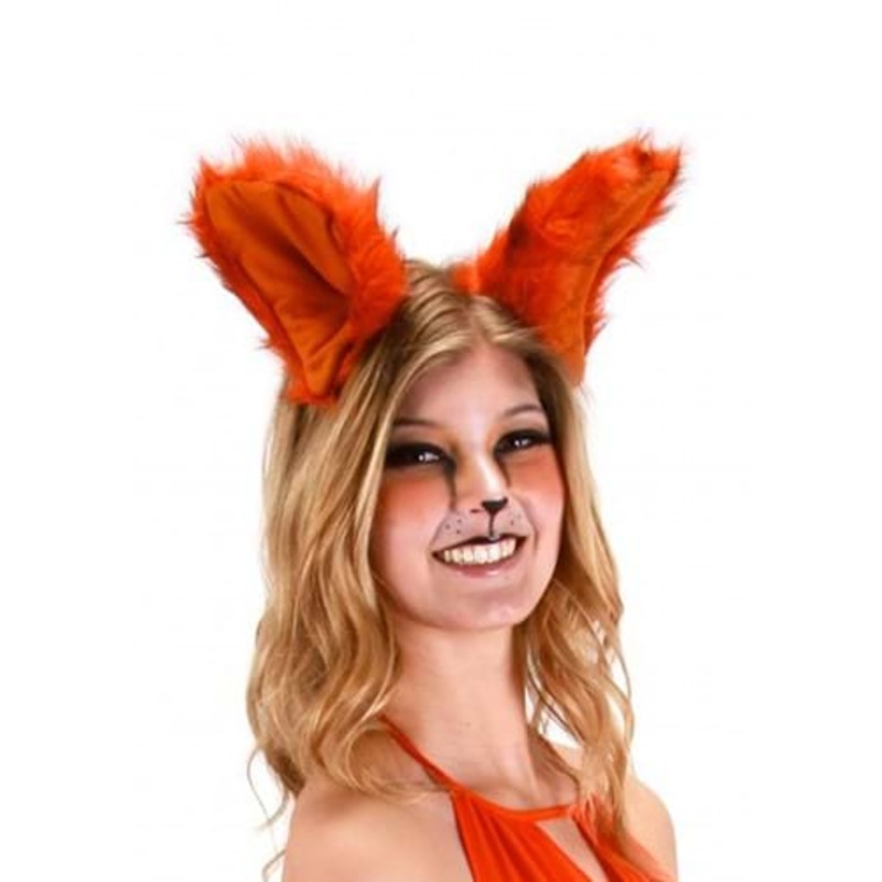 Deluxe Orange Fox Ears Headband Standard