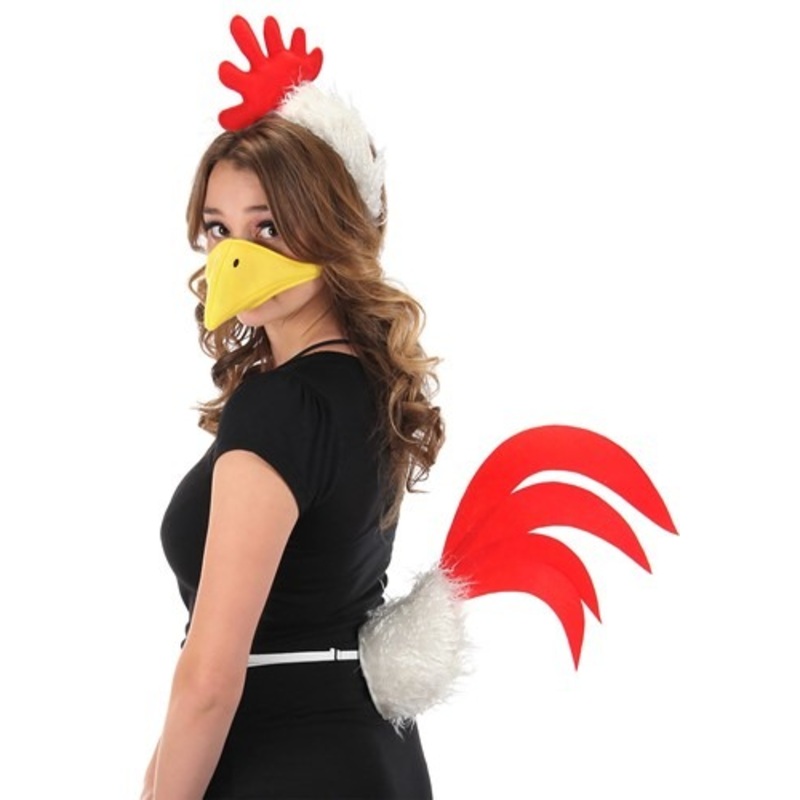 Elastic Perky Chicken Costume Accessory Tail Standard