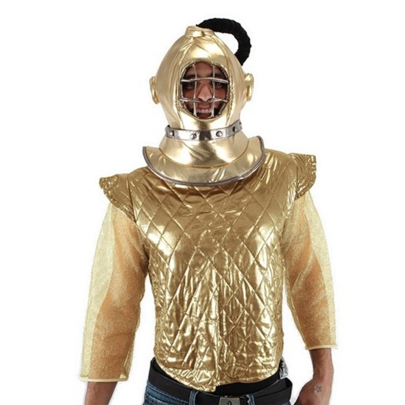Gold Diving Bell Plush Costume Helmet Standard