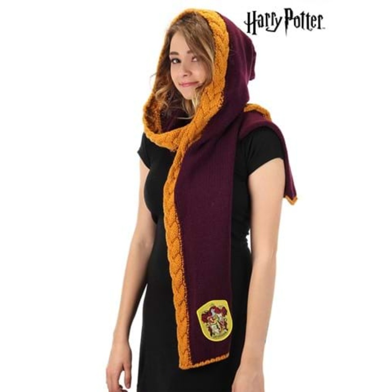 Harry Potter Gryffindor Knit Maroon and Gold Hood Standard