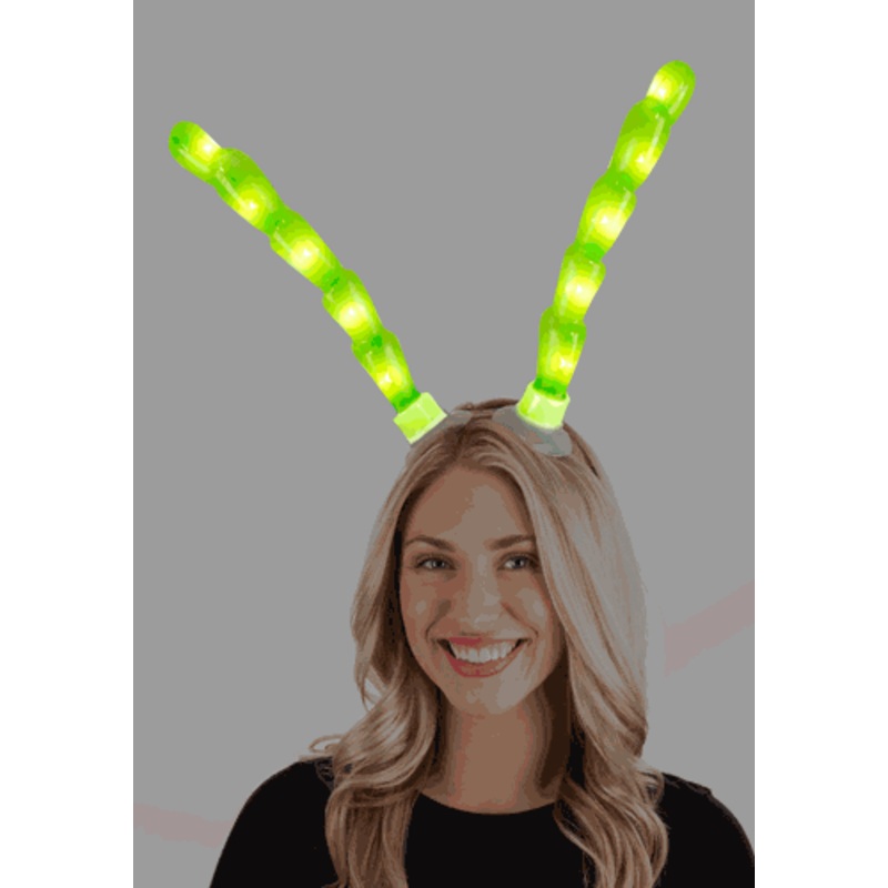 Insect Antennae Light-Up Green LumenHorns Standard