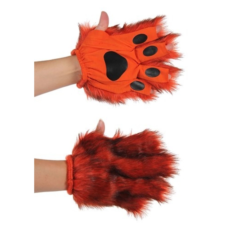 Orange Fingerless Adult Paws Standard