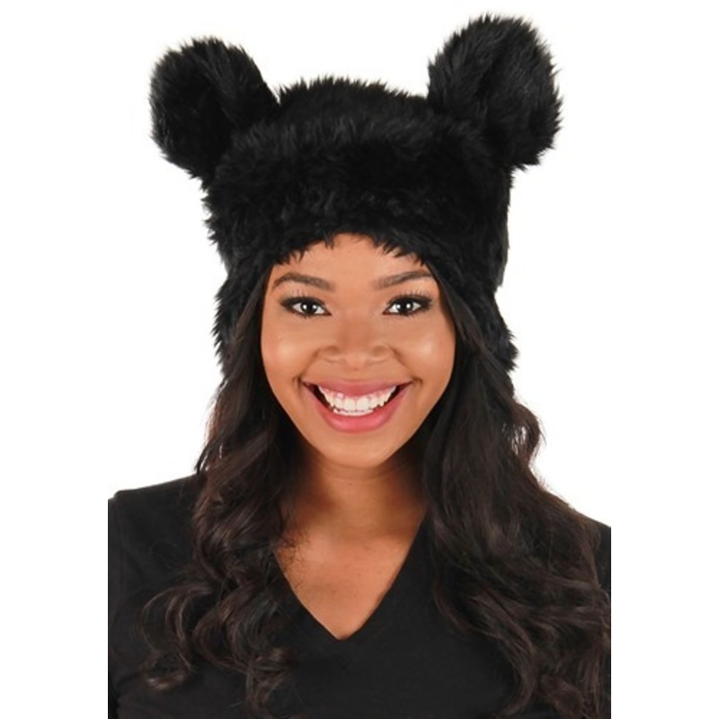 Plush Hat Black Bear Standard
