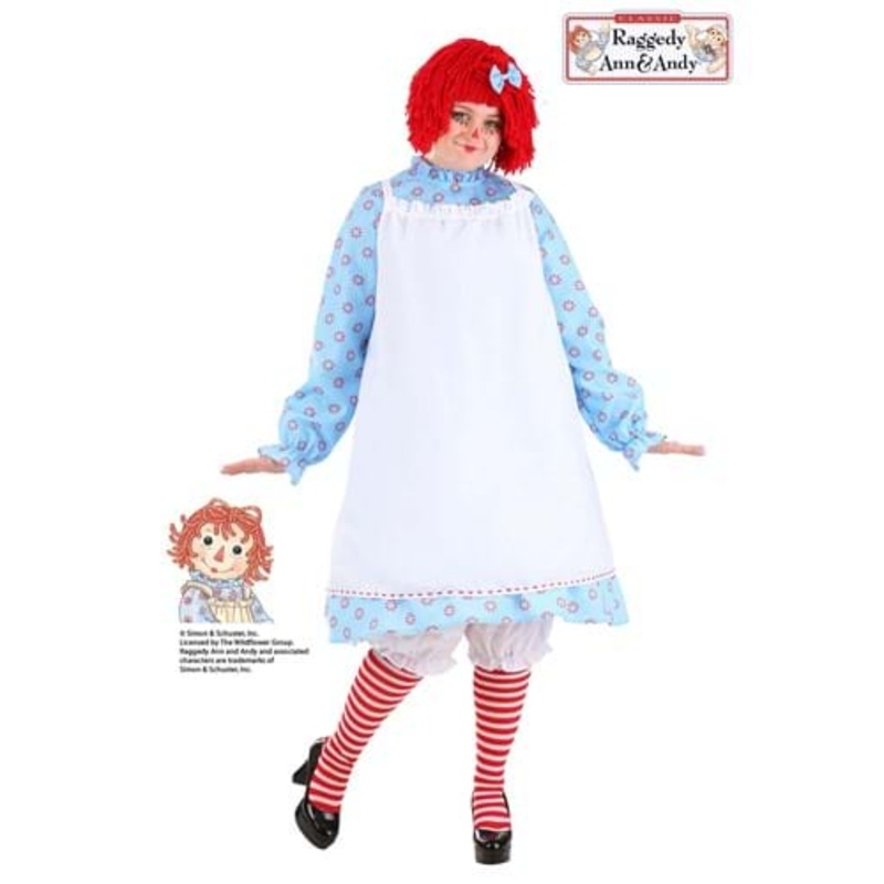 Women's Exclusive Raggedy Ann Plus Size Costume 1X