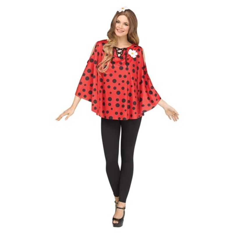 Ladybug Poncho for Women  Standard