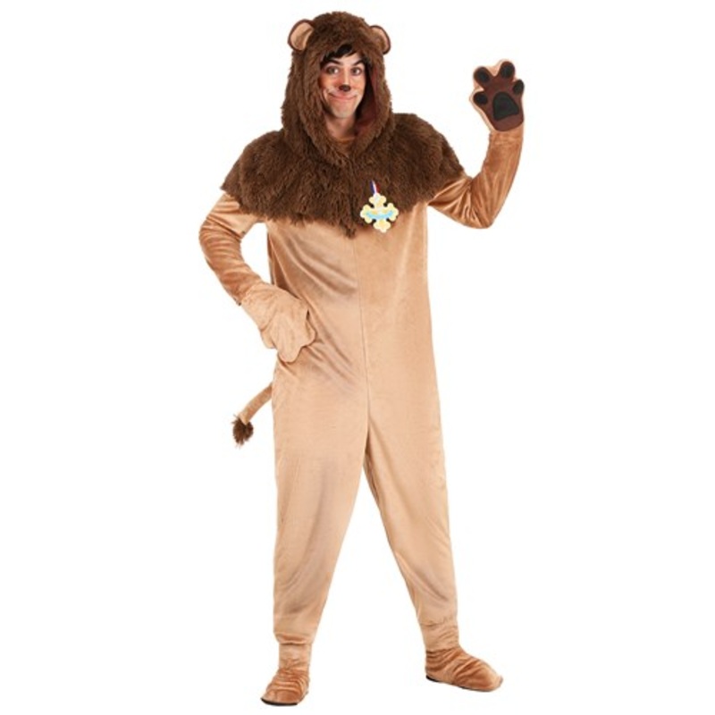 Plus Size Wizard of Oz Cowardly Lion Costume for Adults 2X