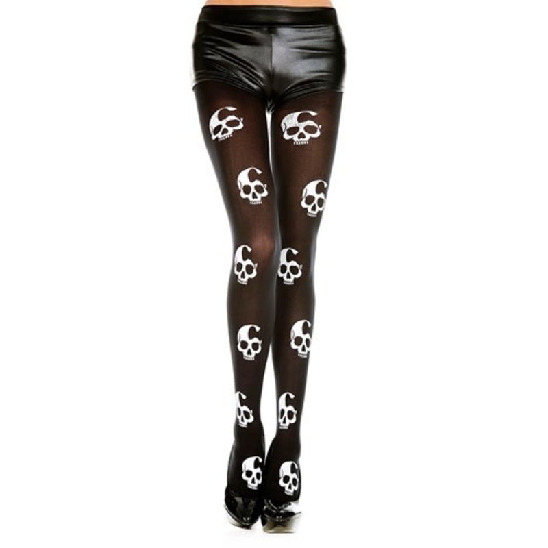 Skull Print Tights for Women Standard
