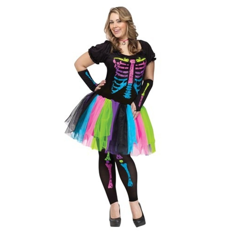 Women's Plus Size Funky Punky Bones Costume Plus