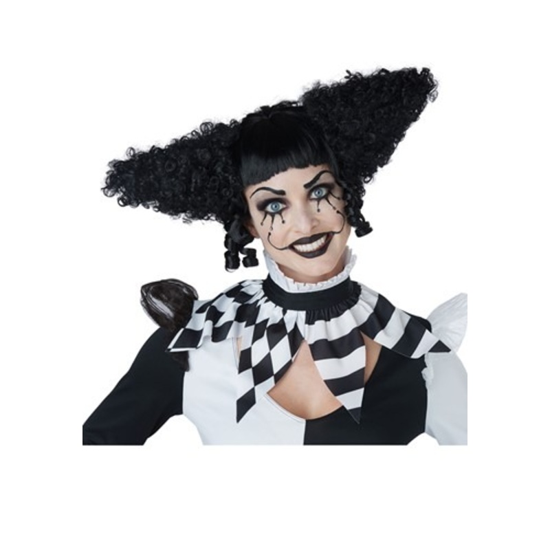 Creepy Black Adult Clown Wig Standard
