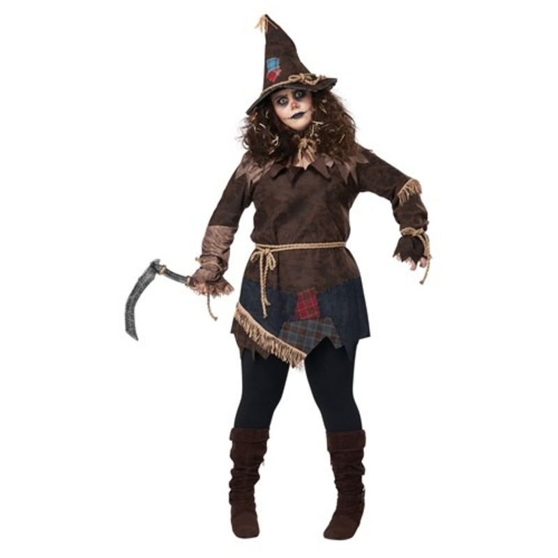 Plus Size Creepy Scarecrow Costume for Women 1X