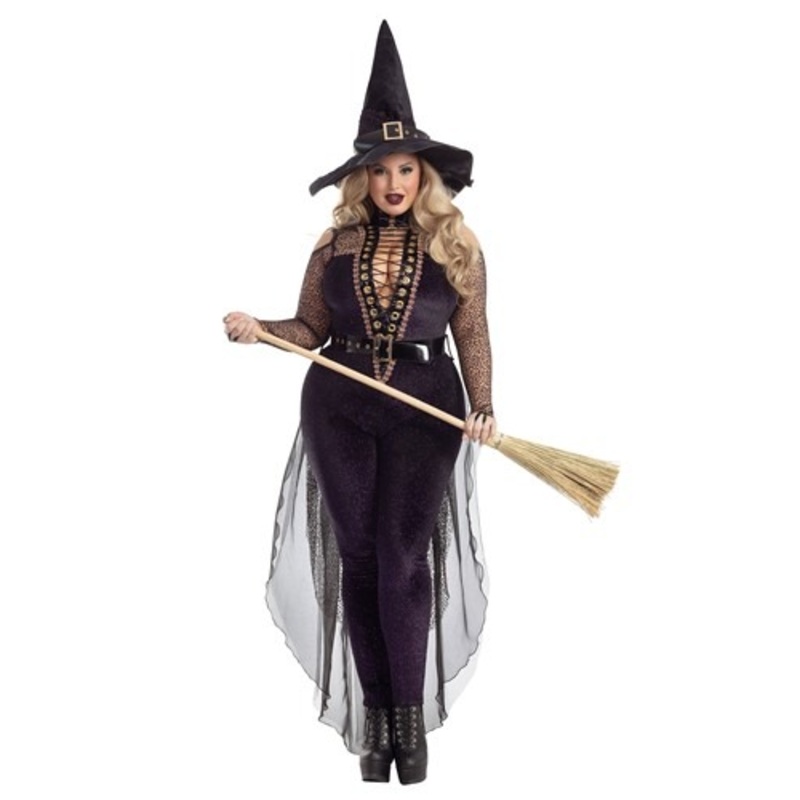 Plus Size Women's Midnight Violet Witch Costume 1X