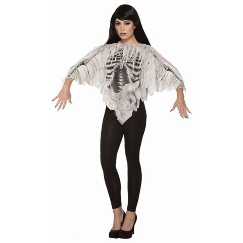 Tattered Skeleton Poncho Women's Costume Standard