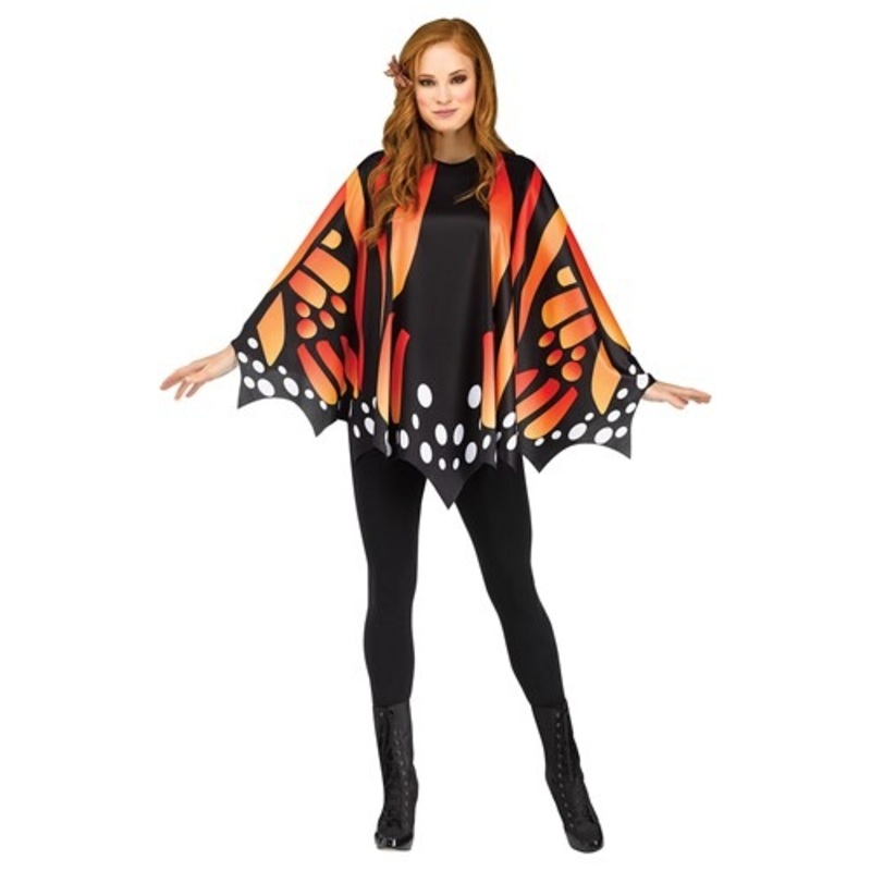 Womens Monarch Butterfly Poncho Standard