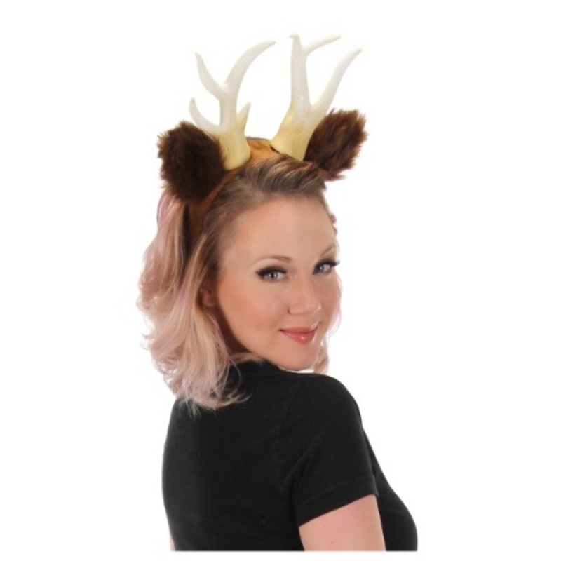 Deer Costume Headband with Antlers and Ears Standard