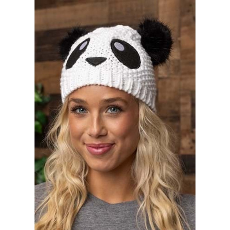 Panda Knit Beanie for Adults Standard