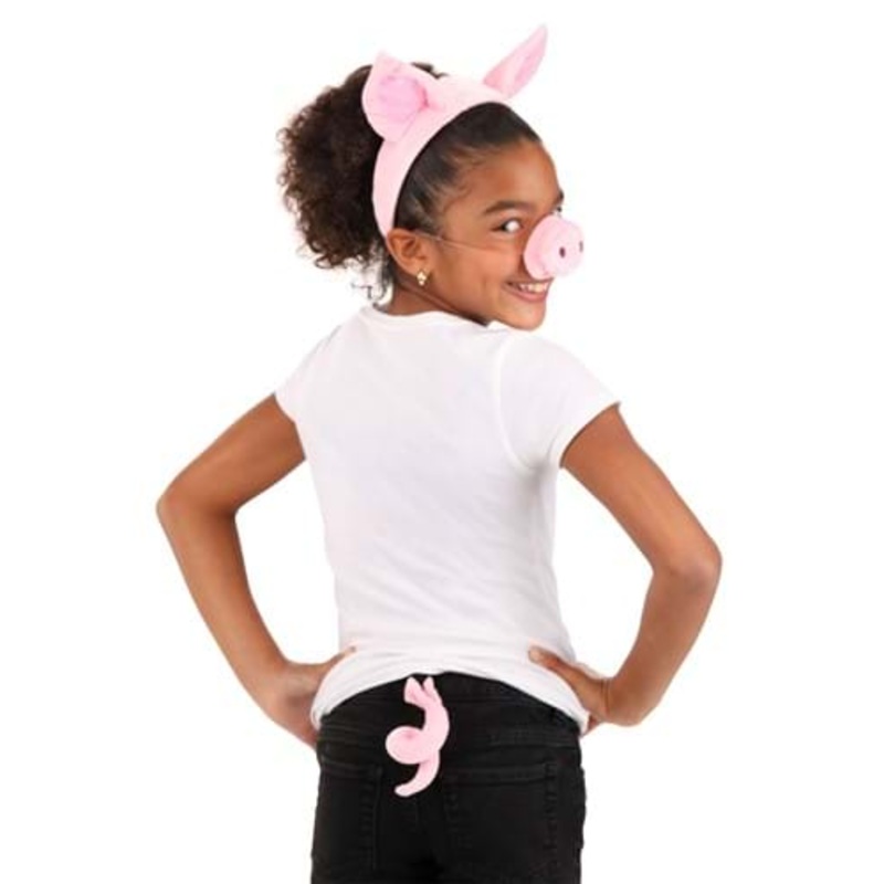 Pink Pig Nose, Ears and Tail Costume Accessory Set Standard