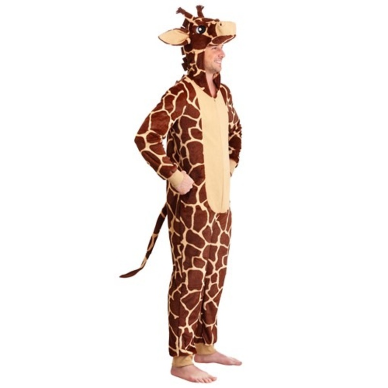Adult Giraffe Jumpsuit Costume Medium