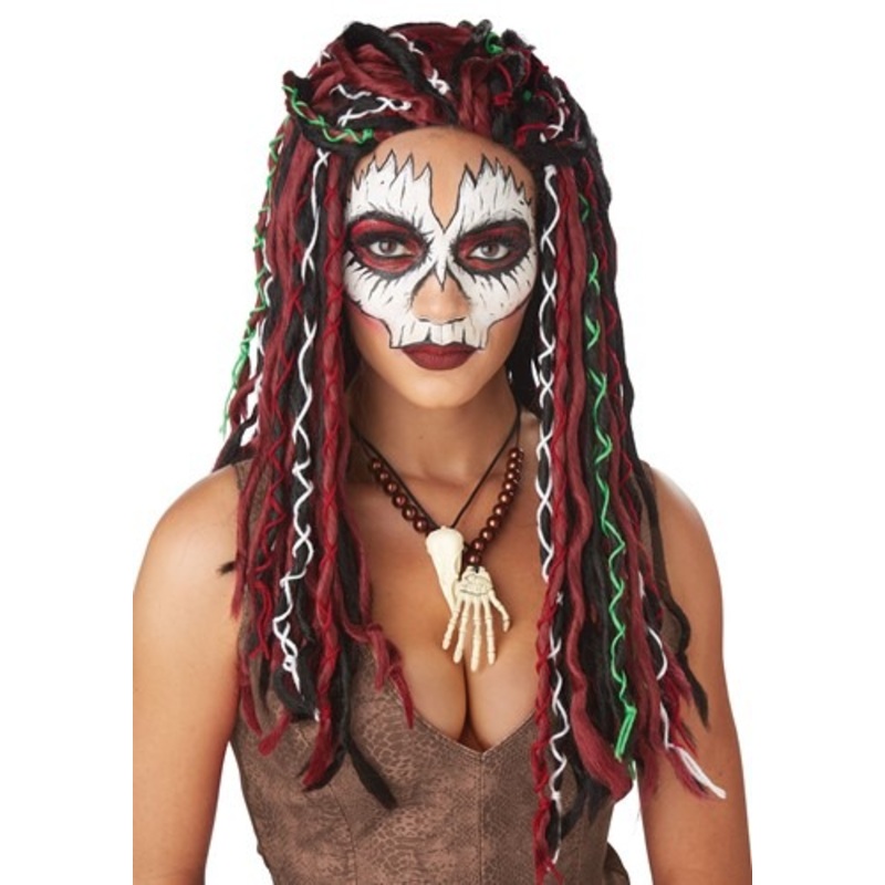 Women's Voodoo Priestess Costume Wig Standard