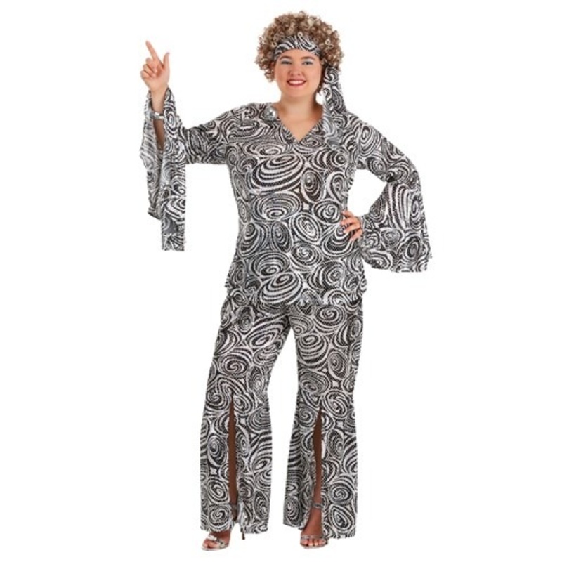 Plus Size Foxy Disco Lady Costume for Women 1X